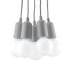 Sollux Lighting Lampa wisząca DIEGO 5 szara SL.0577