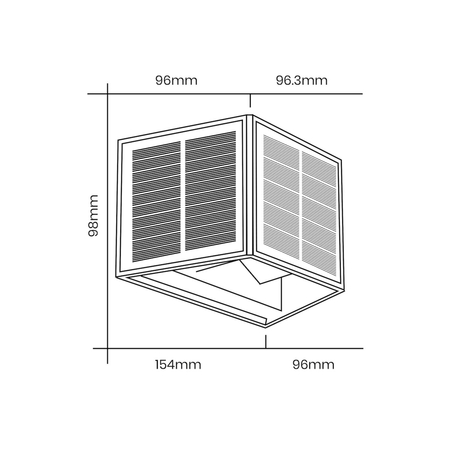 Eko-Light Kinkiet Solarny Wings 50lm 6000K EKO9098 CZARNY