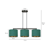 Lampa wisząca HILDE 3 BL GREEN Emibig 1051/3 zielony