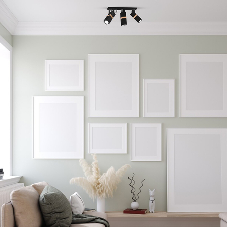 Milagro Lampa sufitowa VIDAR BLACK 3xGU10 MLP5402 CZARNY