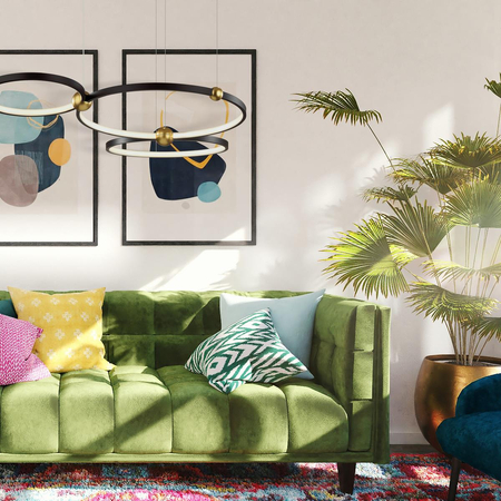 Ledowa Lampa wisząca Aurora No.3 50cm 3k czarna ściemnialna