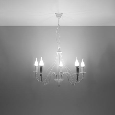 Sollux Lighting Żyrandol MINERWA 5 biały SL.0214