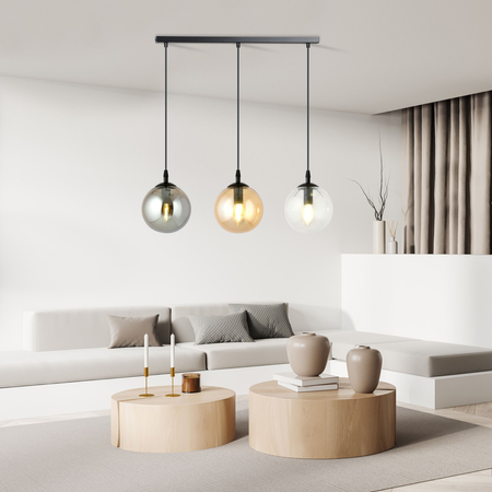 Lampa wisząca COSMO 3 BL MIX Emibig 714/3 czarny/złoty