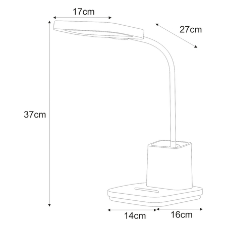 Lampa biurkowa Kaja TOLA K-BL1301 CZARNY czarny