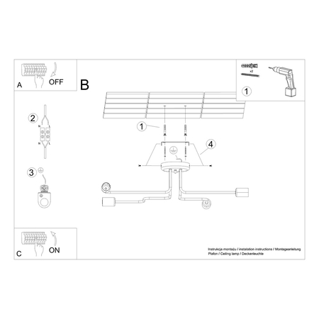 Sollux Lighting Żyrandol VECTOR 4 biały SL.1442