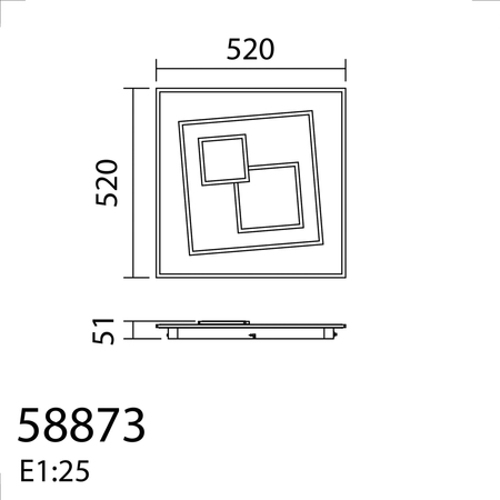 Lampa sufitowa TALI biały 60W 52x52cm CCT 3000-4000-5500K pilot, ściemnianie, zmiana barwy
