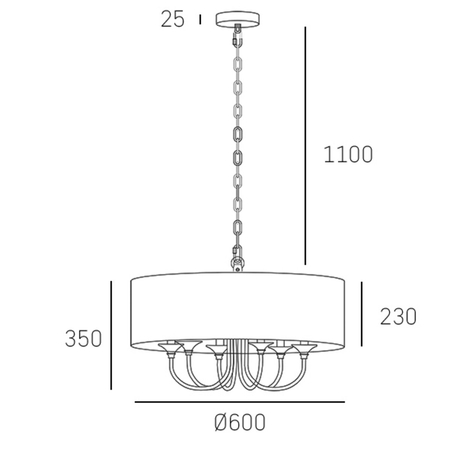 Cosmo Light Lampa wisząca ABU DHABI P06512CH-WH