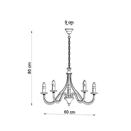 Sollux Lighting Żyrandol MINERWA 5 czarny SL.0218