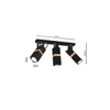 Milagro Lampa sufitowa VIDAR BLACK 3xGU10 MLP5402 CZARNY