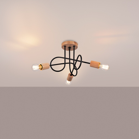 Sollux Lighting Żyrandol EMBER 3 czarny SL.1477