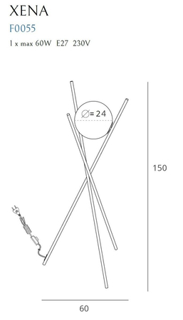 Lampa podłogowa Maxlight F0055 mosiądz