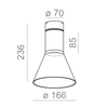 Lampa natynkowa AQForm Modern Glass Flared E27 SP Surface Czarny Struktura