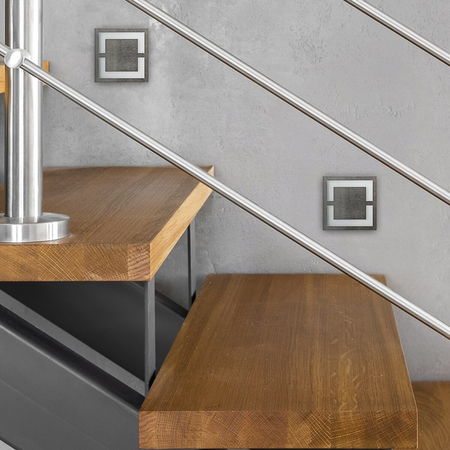 Eko-Light Oprawa schodowa QUADRO Barwa Ciepła 3000K EKS0927 BIAŁY / SREBRNY