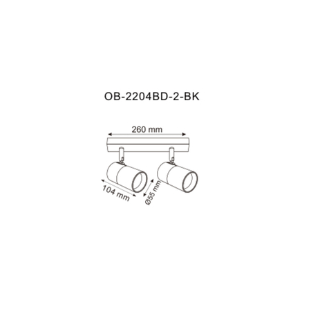 Kinkiet Zuma Line OB-2204BD-2-BK FORI LISTWA CZARNA-ZŁOTA/BLACK-GOLD