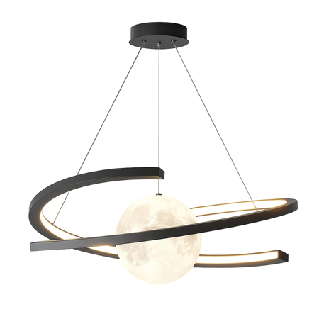 Lampa wisząca Abigali Moon w kształcie księżyca spiralna czarny