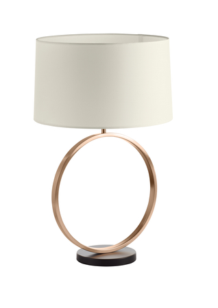 Lampa stołowa OVAL złoty antyczny 1xE27 z kremowym abażurem