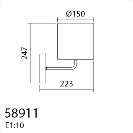 Lampa ścienna RAIL czarny 1xE27 abażur z naturalnego bambusu
