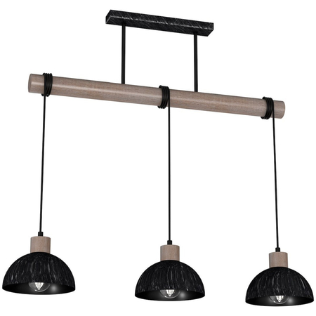 Milagro Lampa wisząca ERIK Sawn black/Patinated wood 3XE27 MLP7640 PRZECIERANY CZARNY / DREWNO PATYNOWANE