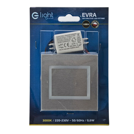 Eko-Light Oprawa schodowa EVRA Barwa Ciepła 3000K EKS4352 BIAŁY / SREBRNY