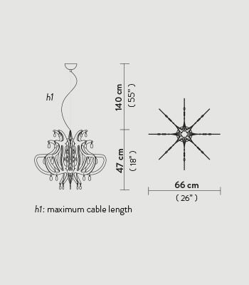 Lampa wisząca Slamp LILSM00BLK01T00000EU Lillibet Black