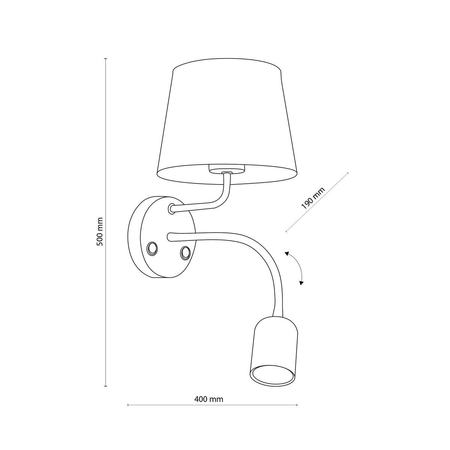 Kinkiet MAJA TK Lighting 2536 grafitowy