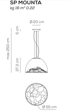Lampa wisząca Axo Light Mountain View Crystal Chrome