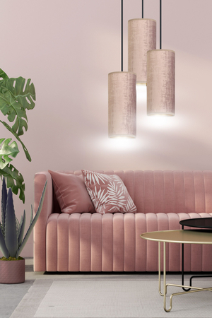 Lampa wisząca BENTE 3 BL PREMIUM ROSE Emibig 1061/3PREM różowy