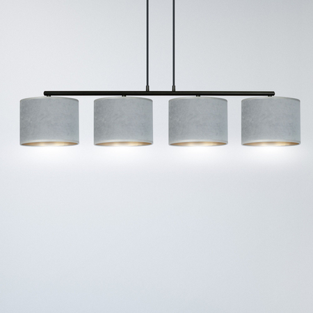 Lampa wisząca HILDE 4 BL GRAY Emibig 1050/4 czarny/chrom