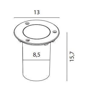 RENA 1550 STAINLESS STEEL LED Gu10 5,3W 3000K TRANSPARENT