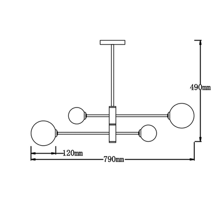 Lampa wisząca Dorado 4xG9 czarna LP-002/4P BK