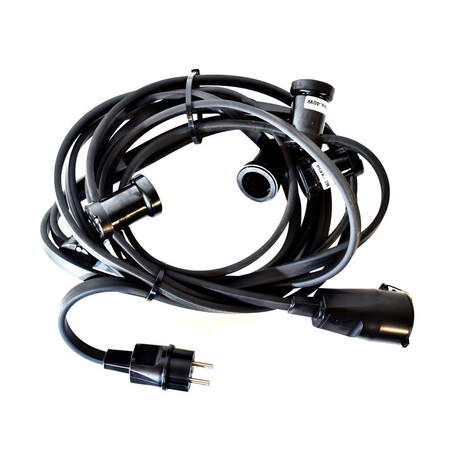 Girlanda profesjonalna IP44 czarna 10m + gniazdo Eko-light EKO1595