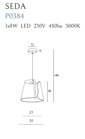 Lampa wisząca Maxlight P0384 złoty