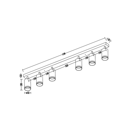 Milagro Oprawa Pipe Ring Spot Czarny 6xGU10 ML2075 CZARNY
