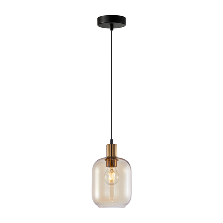 Lampa wisząca Italux Norlis PND-54738A-1-BRO-AMB Złoty, czarny