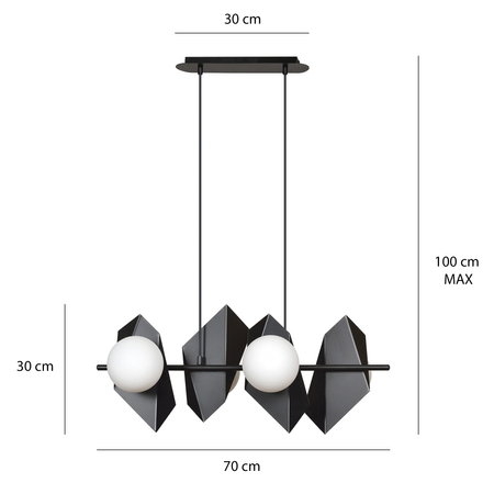 Lampa wisząca DRIFTON 4 BLACK Emibig 636/4 biały/czarny