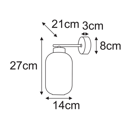 Kinkiet Kaja FADIGA K-5747 bursztynowy, czarny