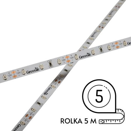 Taśma LED Greenie 1m 60 diod 3528SMD na metr 4.8W/mb zielona rolka 5m [3 lata gwarancji]