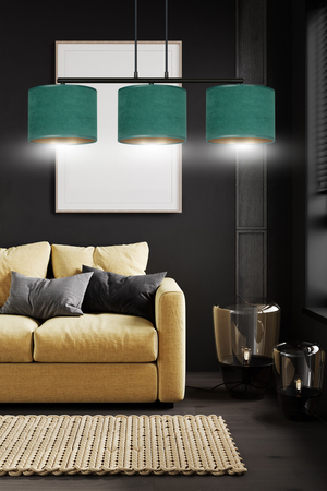 Lampa wisząca HILDE 3 BL GREEN Emibig 1051/3 zielony
