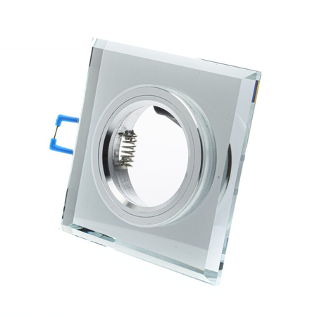 Eko-Light Oczko sufitowe szklane KWADRATOWE. Kolor: SREBRNY EKOS270 SREBRNY