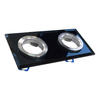 Eko-Light Oczko sufitowe szklane KWADRATOWE 2xGU10 Kolor: CZARNY EKOS926 CZARNY