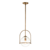 Średnia lampa wisząca Somerset - 1 źródło światła - Stary mosiądz Quintiesse QN-SOMERSET-P-C-HB