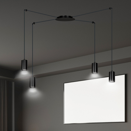 Lampa wisząca TRAKER 4 BL/BLACK Emibig 524/4 czarny