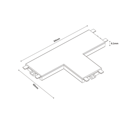 Light Prestige Łącznik natynkowy T Magnetic Slim czarny LP-656-MAG SLIM łącznik T SM BK