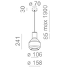 Lampa wisząca AQForm Modern Glass Barrel E27 Czarny Struktura
