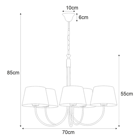 Żyrandol SASTO Kaja K-4336 czarny/złoty
