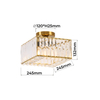Light Prestige Kwadratowy plafon Vetro złoty 1xE27 LP-2910/1C GD square