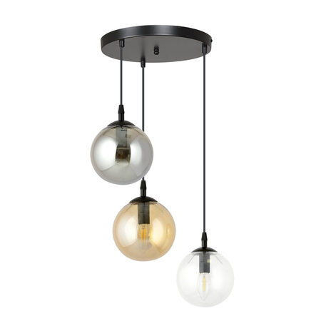 Lampa wisząca COSMO 3 BL PREMIUM MIX Emibig 714/3PREM czarny/złoty