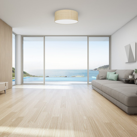 Milagro Lampa sufitowa Marshall 2xE27 Ø40cm Biały/Rattan MLP7487 BIEL / RATTAN