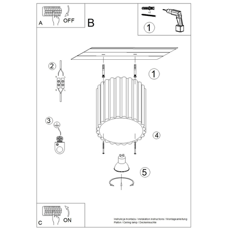 Sollux Lighting Plafon AURA 1 zielony oliwkowy GU10 SL.1794