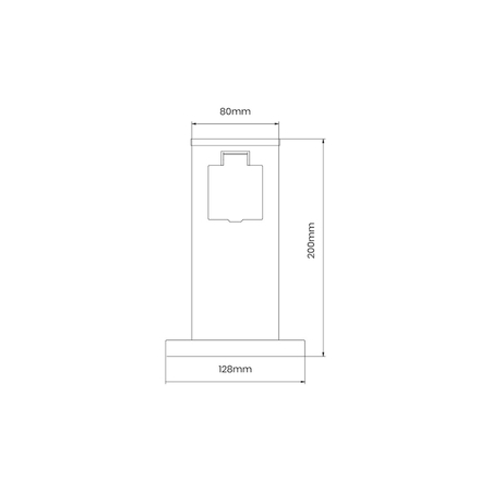 Eko-Light Słupek Ogrodowy Electric 20cm 2 Gniazda 16A EKO0431 CZARNY